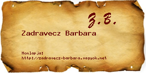 Zadravecz Barbara névjegykártya